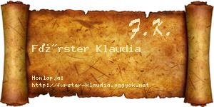 Fürster Klaudia névjegykártya